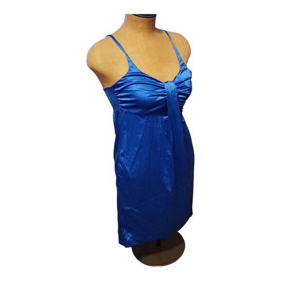NWT Susana Monaco Blue Satin Mini Dress Size 4 - Picture 1 of 6
